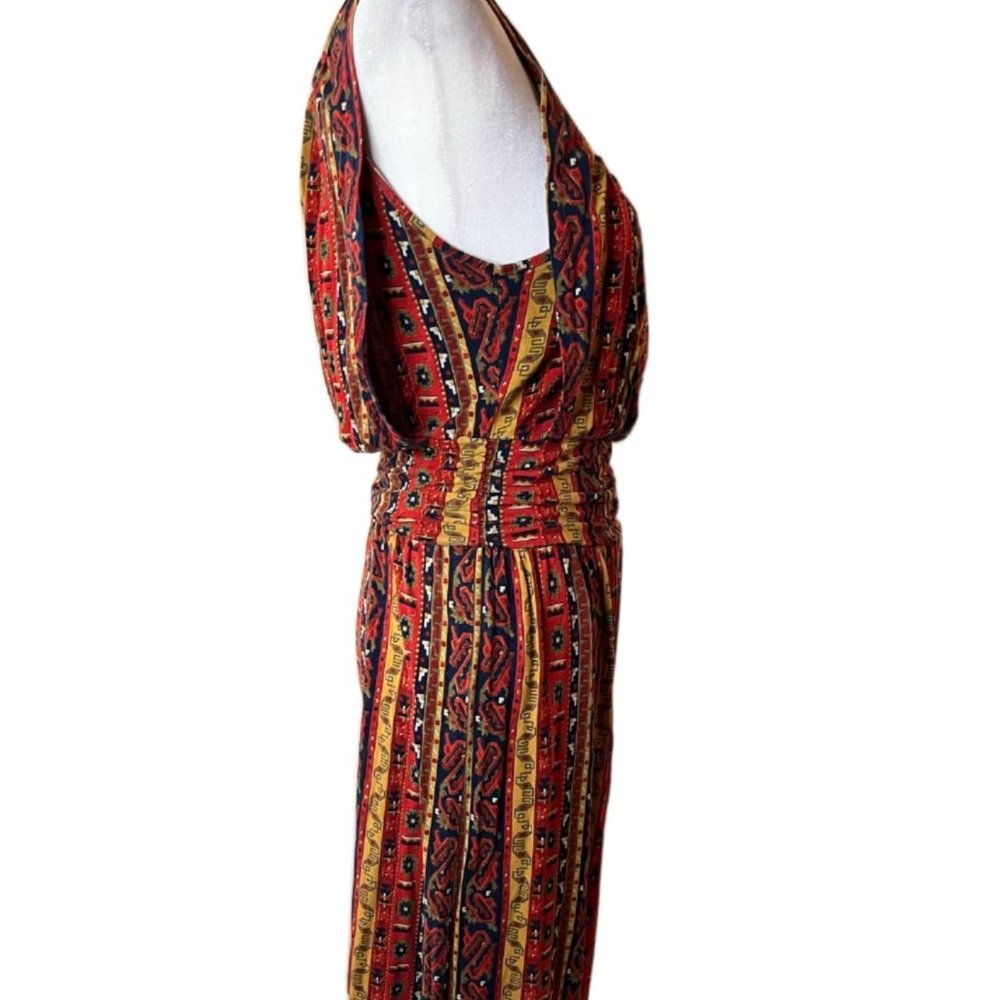 Lucky Brand Ruched Waist Summer Nights Jordana Boho / Aztec Dress Size Small - Picture 7 of 9